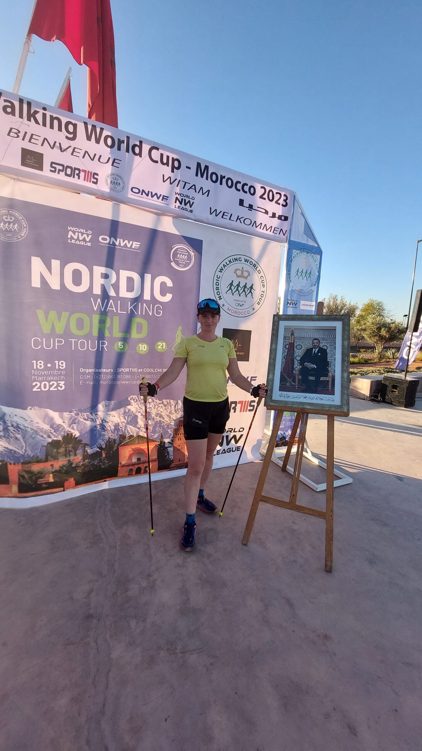 Nordicwalkerka Blanka Flisek na zawodach w Maroko